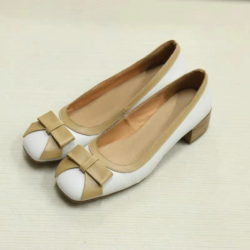 088-10牛皮中跟女单鞋