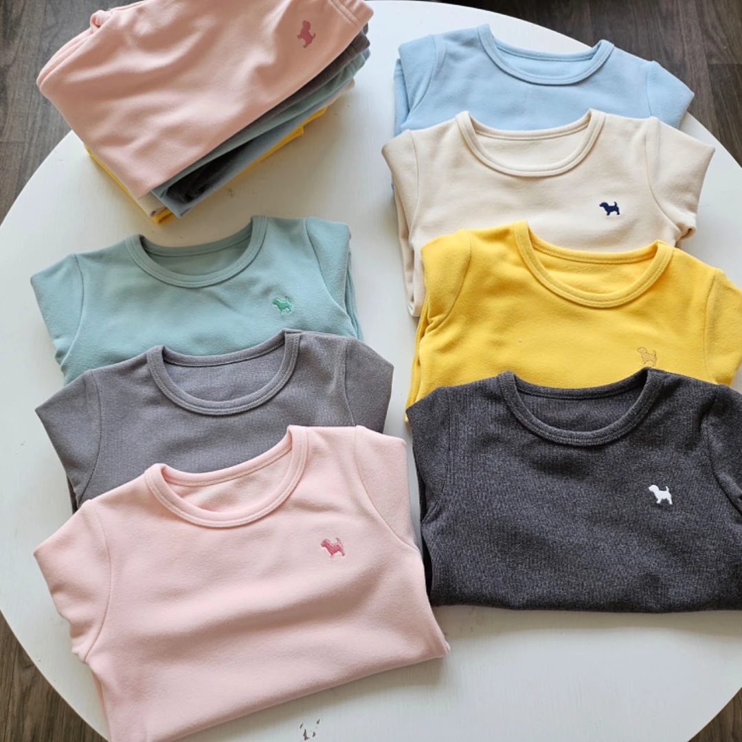 韩单 小狗 软糯纯色家居服圆领厚款舒服百搭
