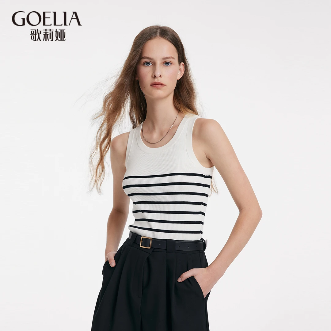 歌莉娅 新品  U领针织背心  1C4C5B020