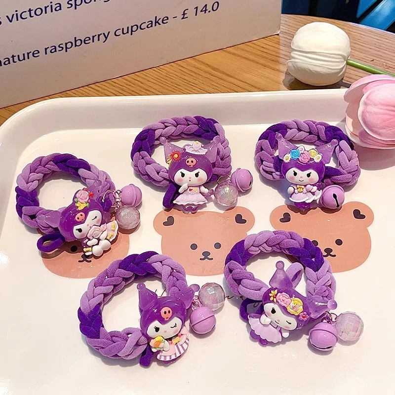 卡通公仔皮筋diy发饰皮套彩虹色编织儿童头绳发圈扎头发可爱百搭