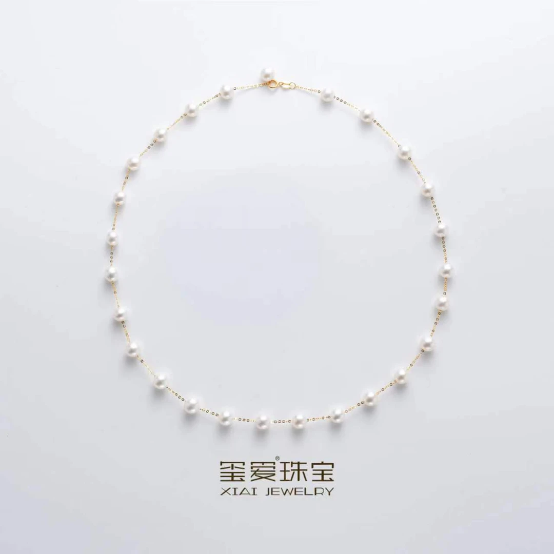 【玺爱门门】MM-11001-1/2 天然珍珠18k时尚 满天星 项链 5-6mm