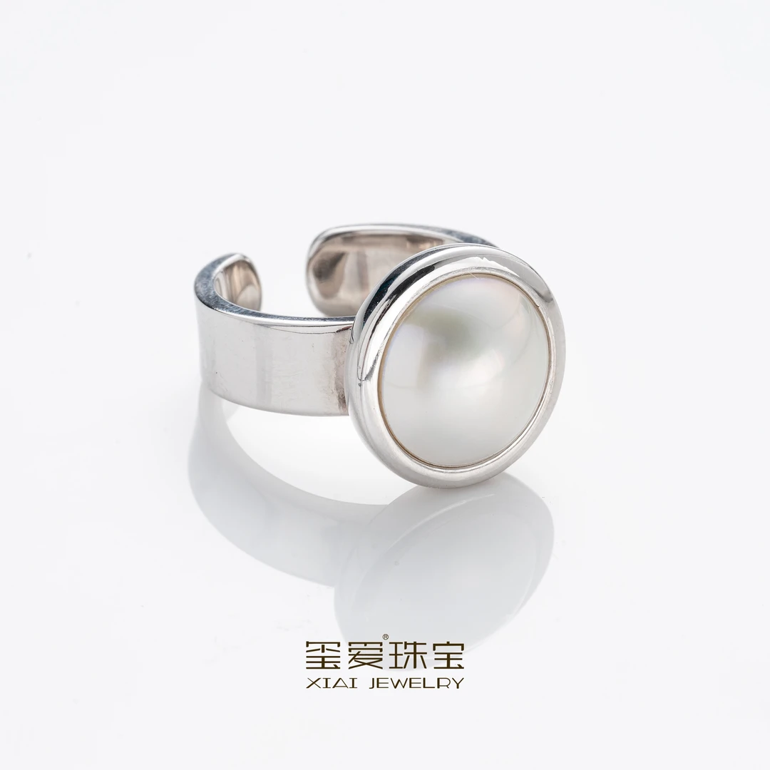 【玺爱门门】MM- 65022 天然海水 白马贝 时尚 开口戒指 15-16mm