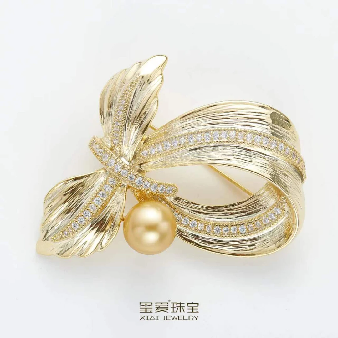 【玺爱门门】MM-73018 海水南洋金珠 气质 百搭时尚 金色 丝巾 胸针