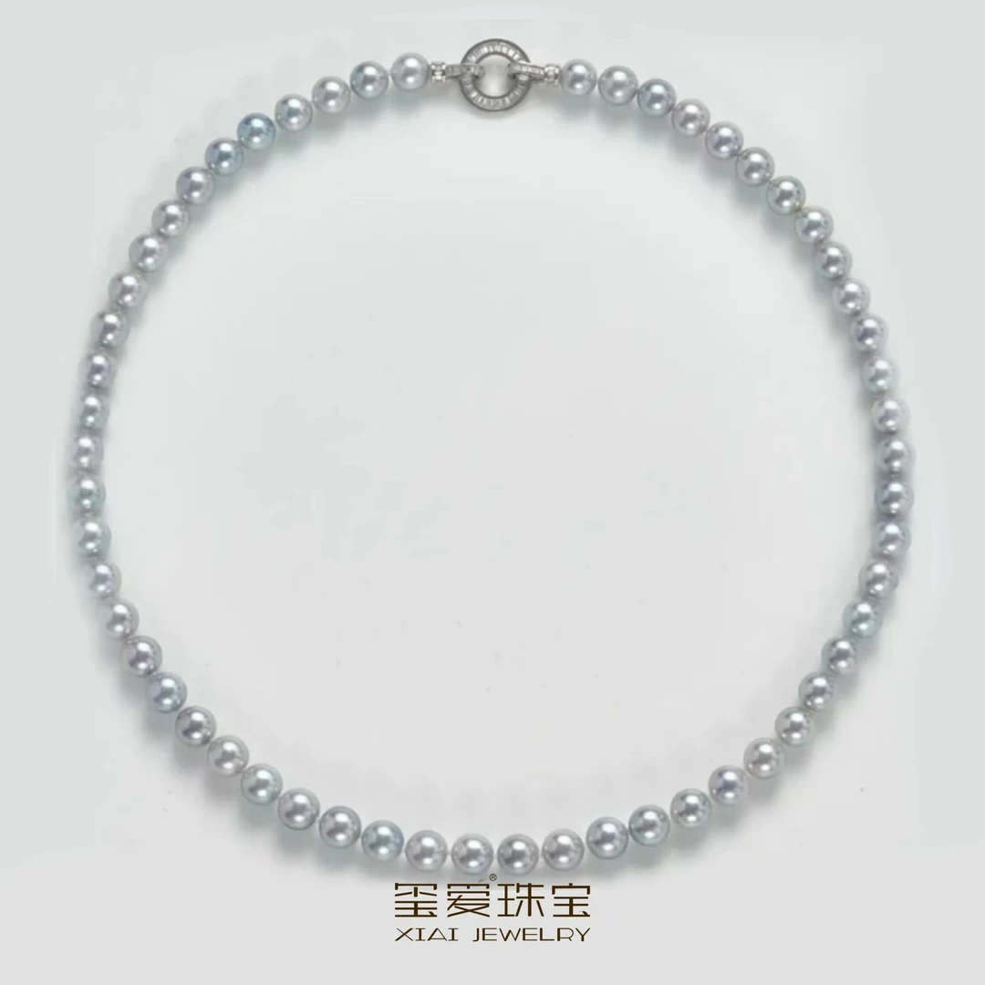 【玺爱门门】MM-16300 天然海水珍珠 真多麻 简约 甄选全珠链 7-8mm