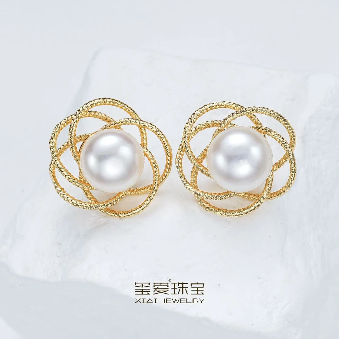 【玺爱门门】MM-31221 合金 天然淡水珍珠设计款耳饰 9-10mm