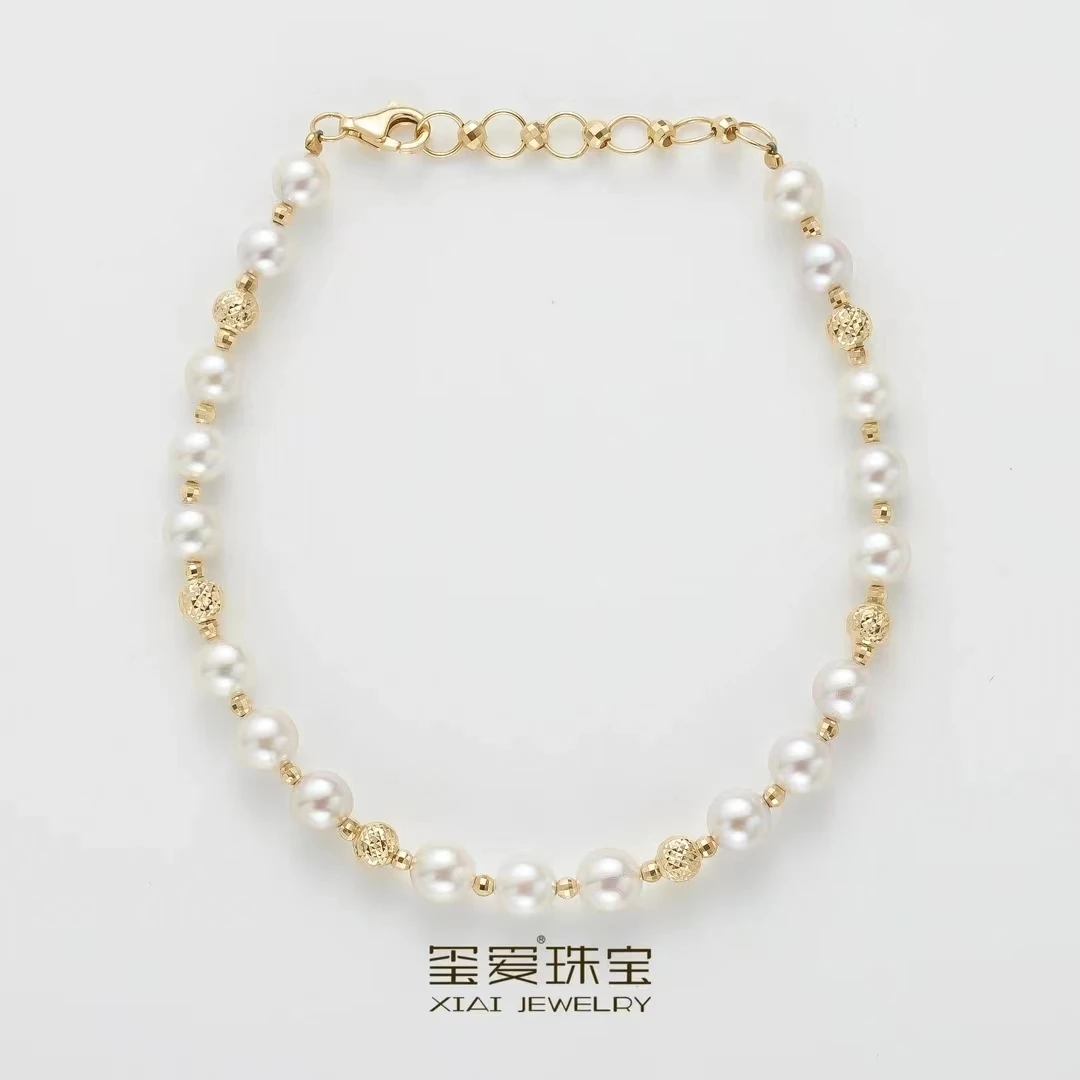 【玺爱门门】MM-56007 海水珍珠Akoya时尚气质款手链 18k 4.5-5.5mm