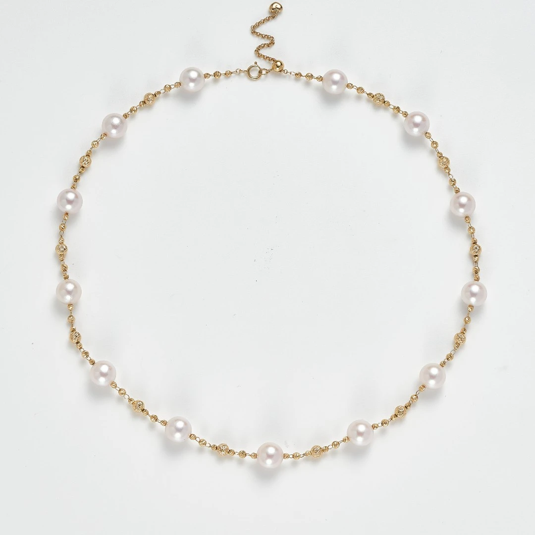 【玺爱门门】MM-16016 天然海水珍珠 Akoya 18K金设计款 项链 8-9mm