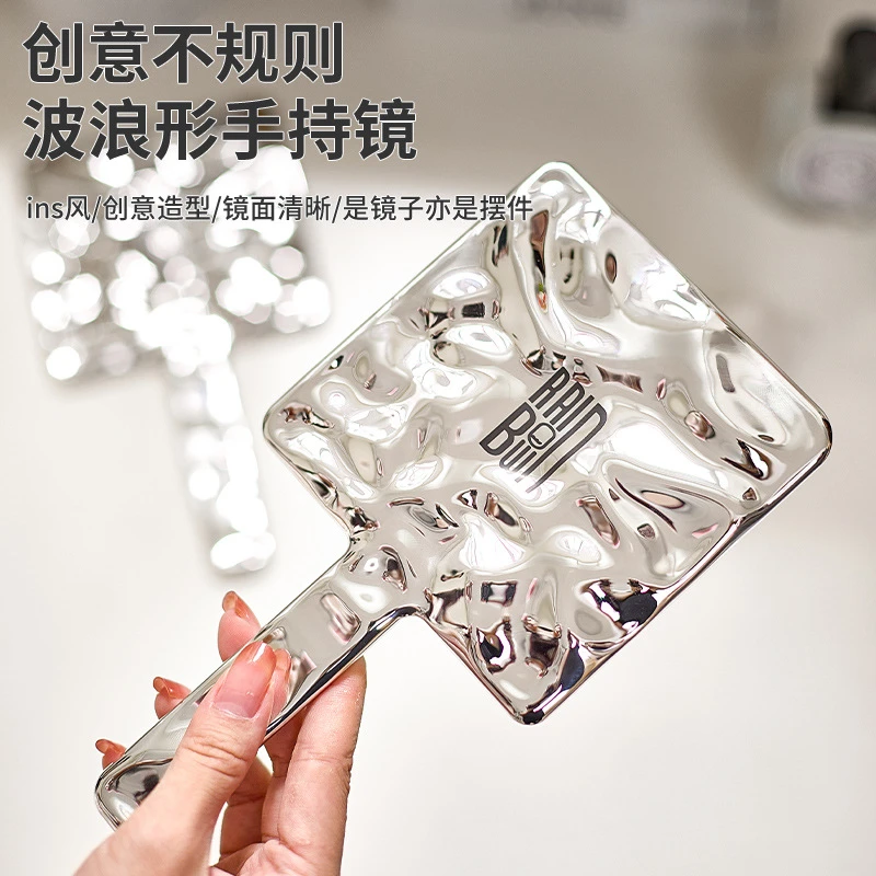 【富燕儿专属]魅丽魅思网红高级感手持化妆镜家用复古ins风镜子