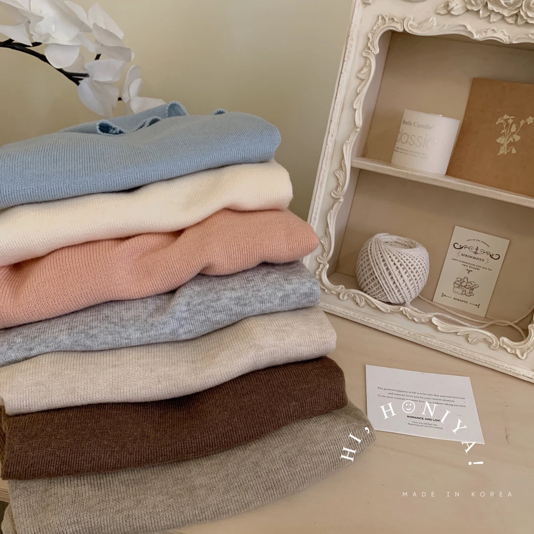 xian【必入款】Hihoniya~2023秋冬高领堆堆领纯色洋气百搭上衣