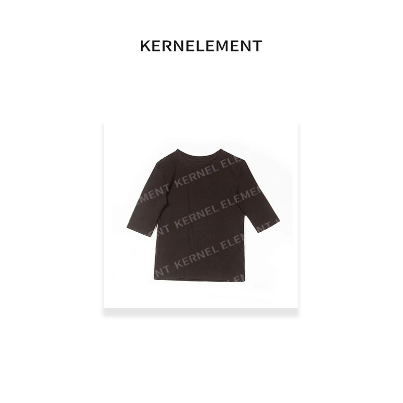 KE【莱赛尔羊绒Tshirt】百搭咖色T恤