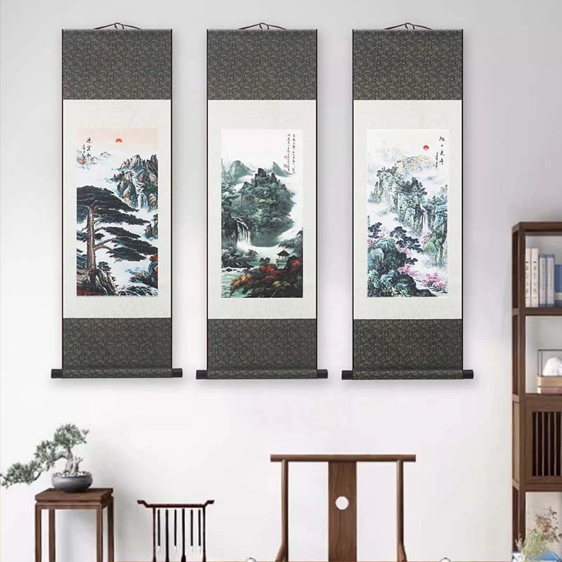 中国风丝绸画轴挂画中国特色传统工艺品出国留学商务送老外礼品
