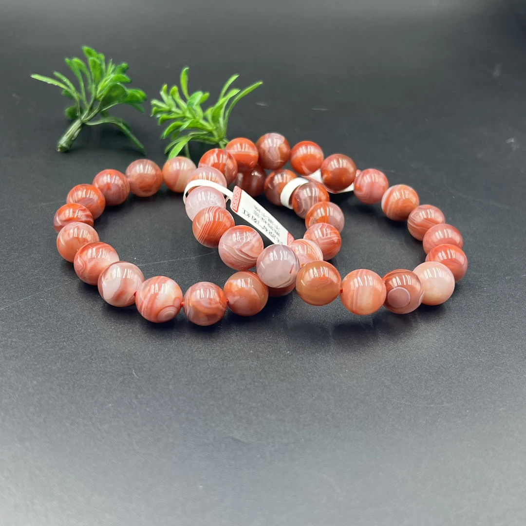 原矿无优化（编号6-1）川料南红缠丝纹南红手串9mm+单圈多样性发1条