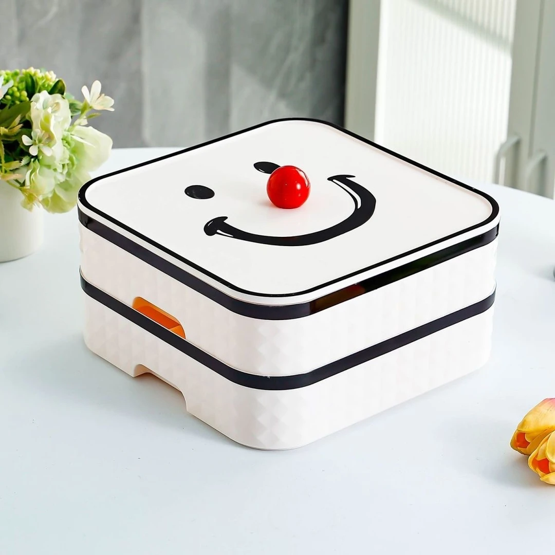 客厅轻奢带盖干果盘家用糖果盒客厅坚果零食分格式收纳盘干果盒