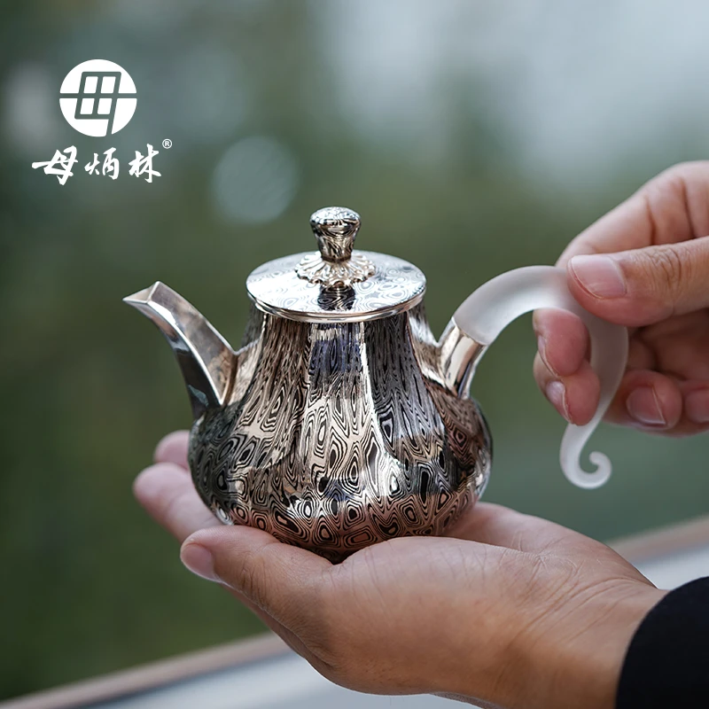 【森田手作】‘母炳林’’赖庆国‘双国大师联名款木纹金泡茶壶