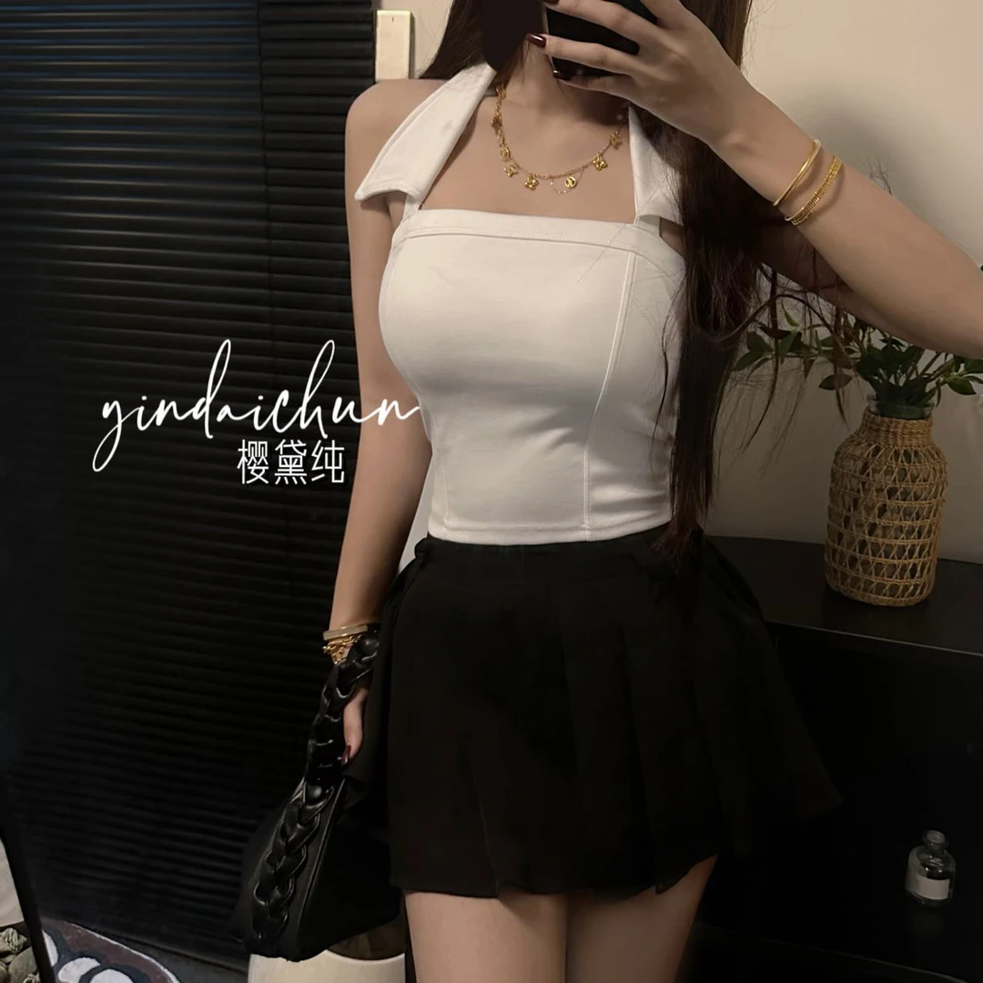 【布拿拿】夏季遮副乳显瘦背心无袖辣妹性感外穿美背小众打底吊带女