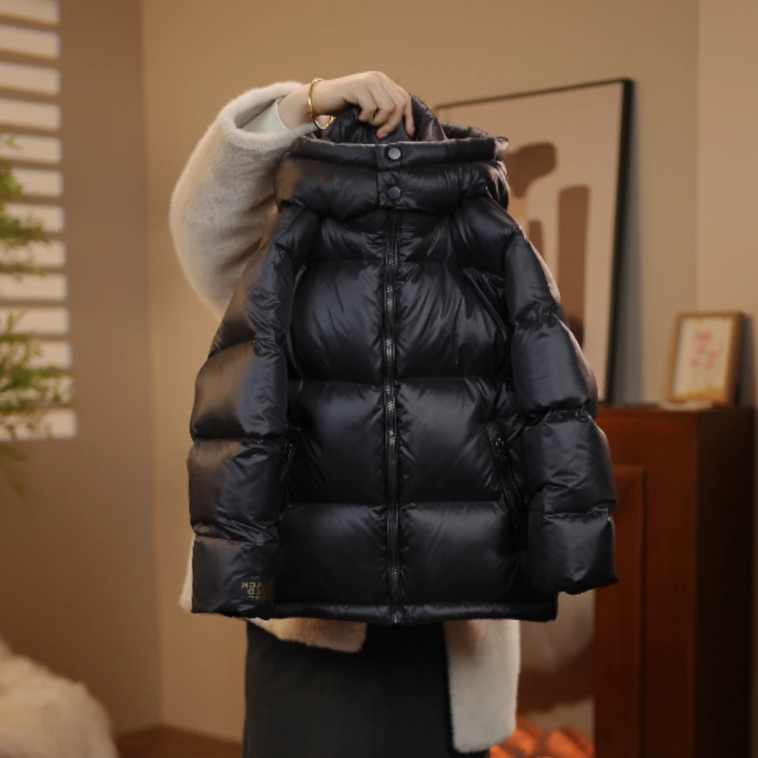 儿童黑色金标防寒服男女童加厚保暖中大童连帽外套