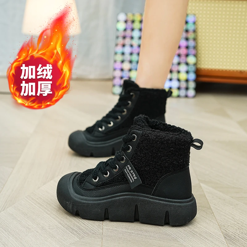 【防寒】秋冬雪地靴2023新款休闲保暖鞋加绒短靴加厚棉鞋厚底毛毛靴