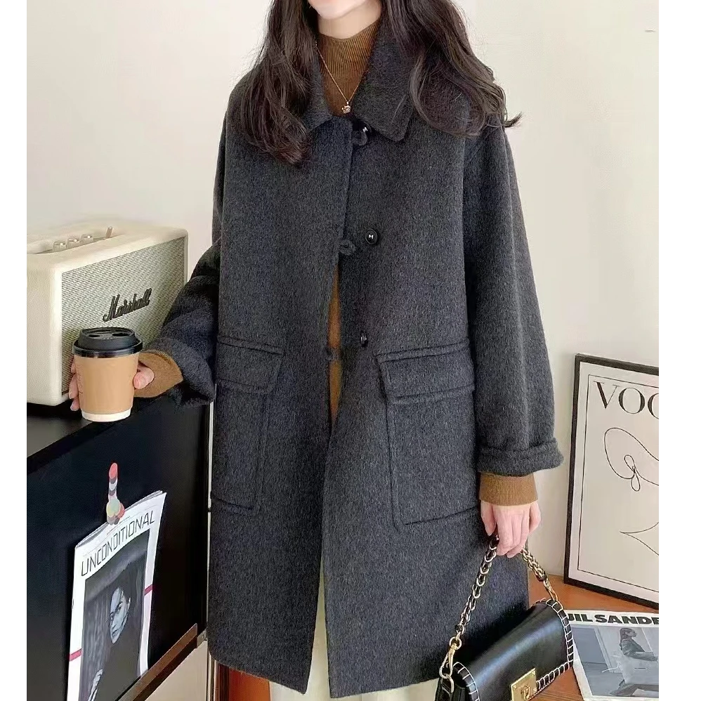 『亿品』高定轻奢 时尚 百搭 加厚中长款手工缝制大衣