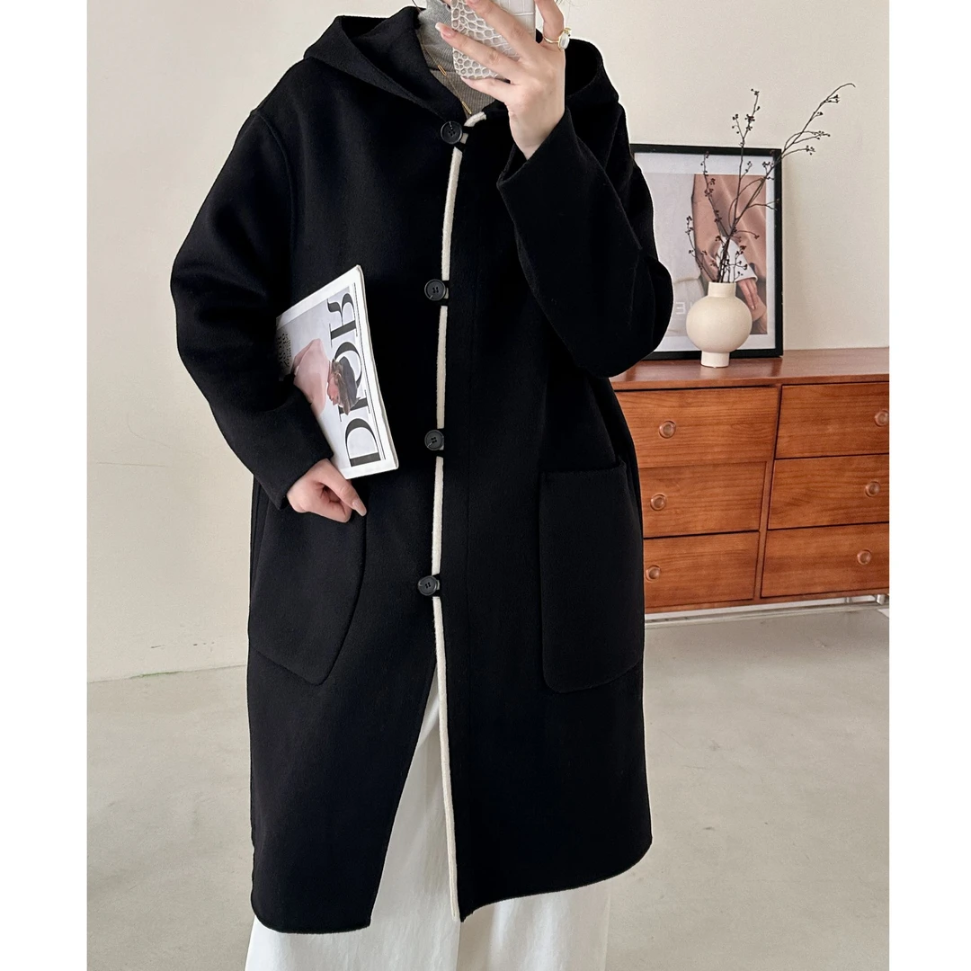 『亿品』高定轻奢 时尚 百搭 双面穿搭长款手工缝制大衣