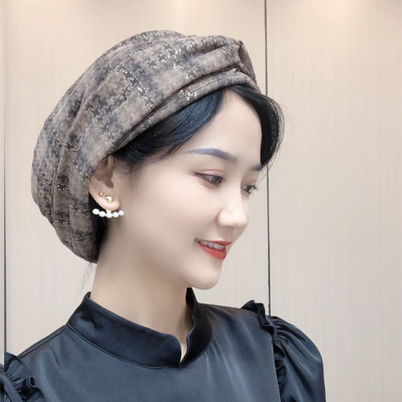 快手直播帽子 穆斯帽子新款春夏薄款 头巾帽 头巾帽 包头帽复古