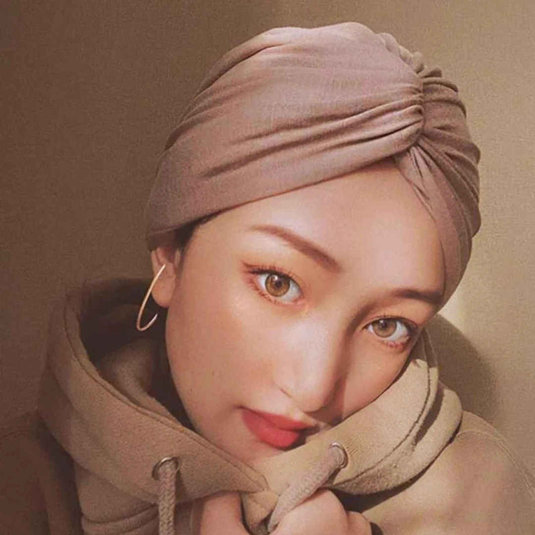 头巾帽透气交叉包头帽保暖光头女士月子帽复古全包民族帽帽子