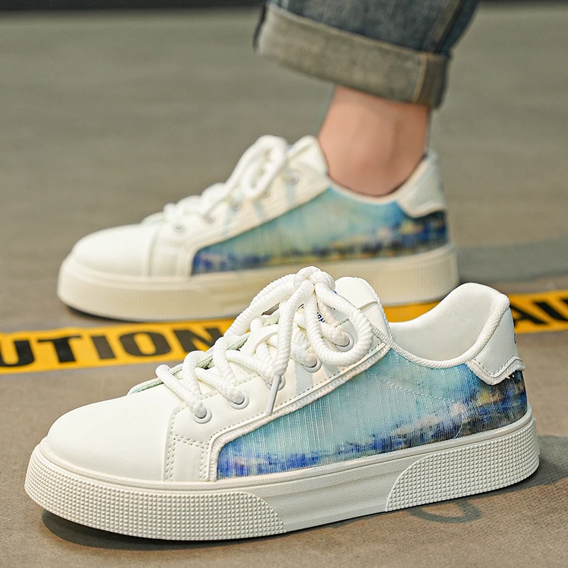 【设计师款】男鞋夏季潮流百搭透气休闲小白鞋鞋厚底防滑耐磨板鞋