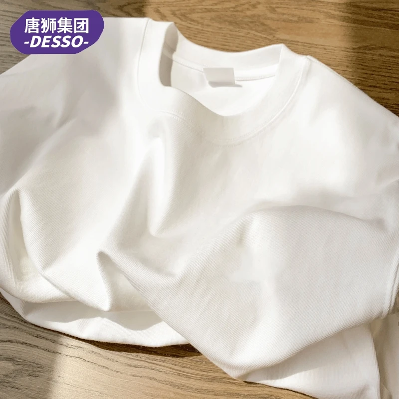 唐狮集团DESSO日系cityboy白色纯棉短袖男款夏季青少年圆领半袖五