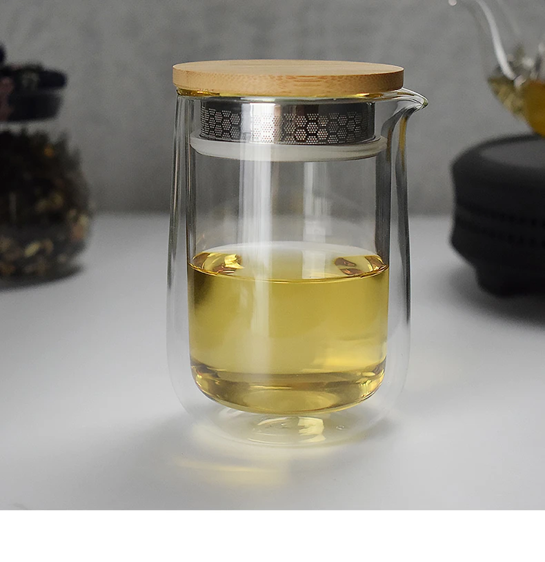 日式双层加厚耐热玻璃公道杯简约隔热过滤分茶器纯手工不烫手茶海