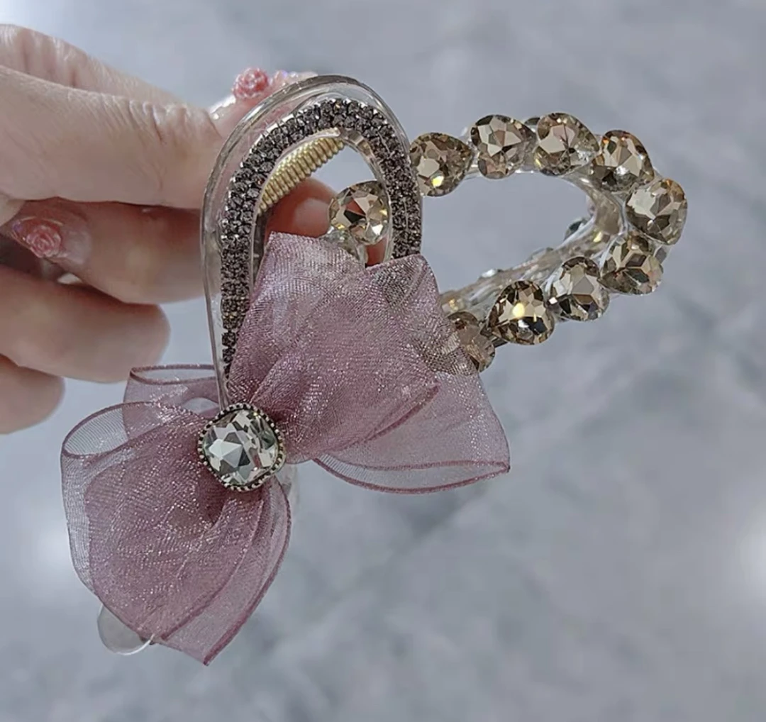 发夹头饰轻奢时尚韩国新款夏季紫色蝴蝶结温柔优雅头饰高级感