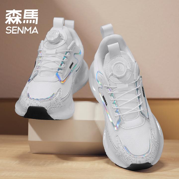 SENMA/森马网面四季新款透气软底跑步鞋旋转纽扣运动休闲百搭跑鞋