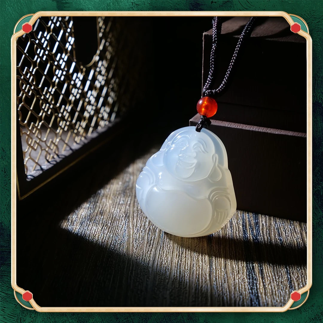 290421/天然玛瑙冰透佛公吊坠时尚精美百搭款多样性发