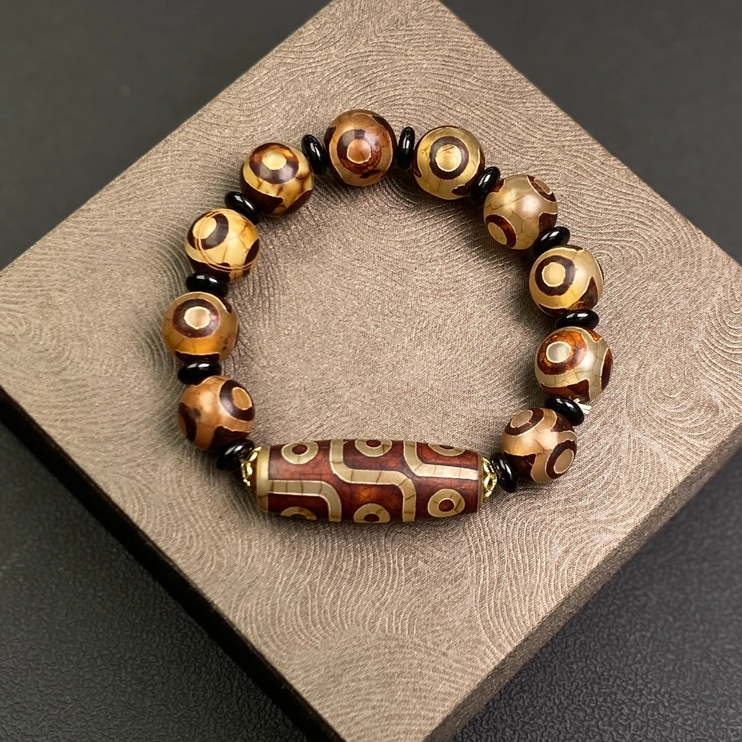 279480/蚕丝玛瑙九眼三眼古珠复古百搭手串文玩手串