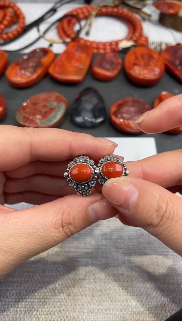 【闪购商品】南红玛瑙戒指/多样性发一件银S925镶嵌S1226-S1008-11