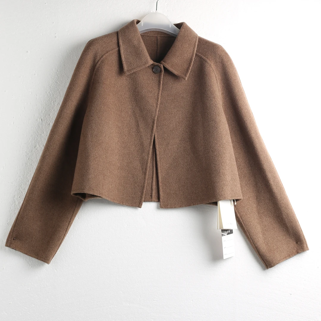 果缎新款绵羊毛大衣   QAQ-007