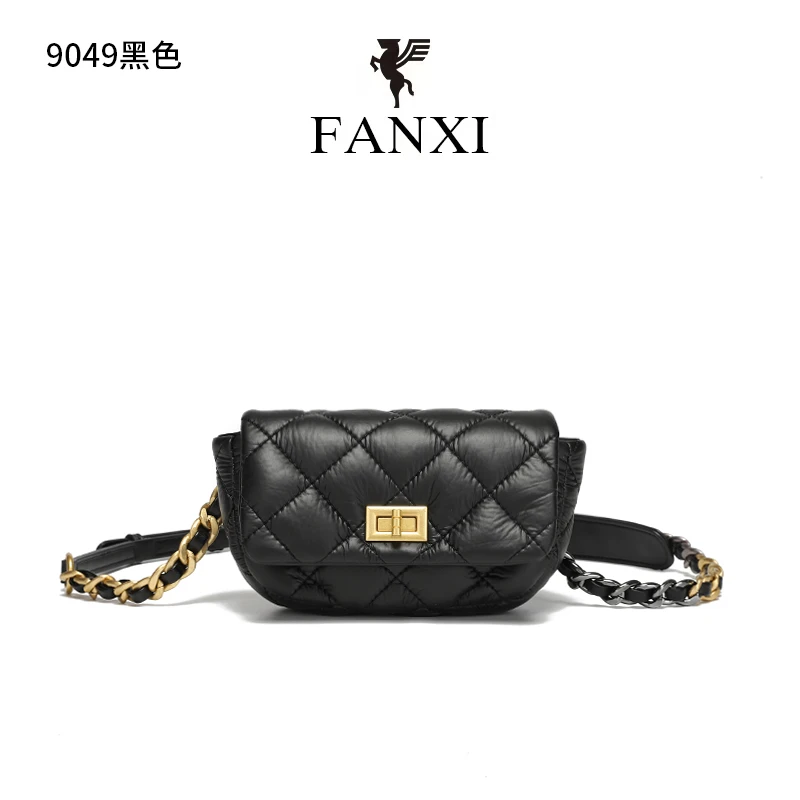FANXI凡喜时尚高端大气潮流斜挎包F9049黑色