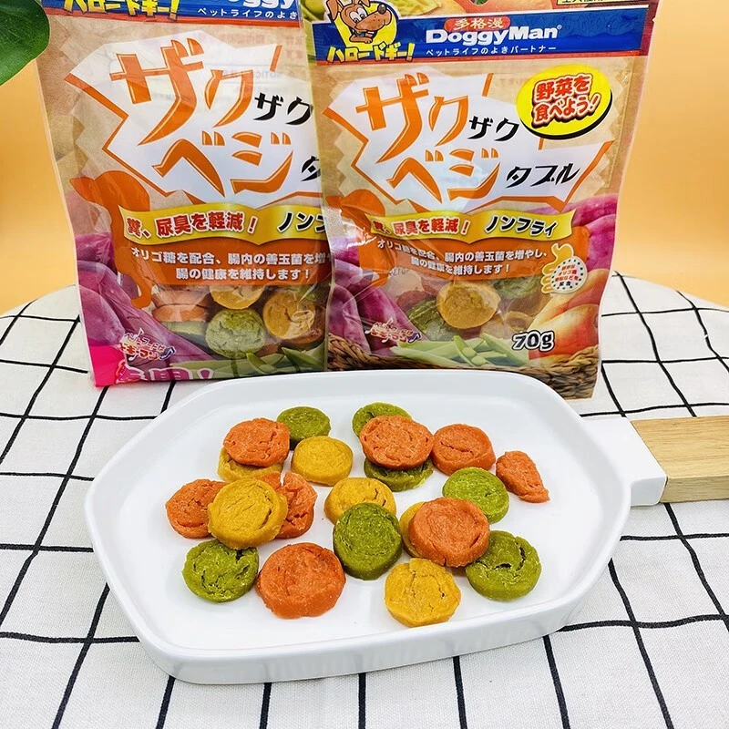 多格漫狗零食 消臭果蔬片膳食纤维蔬菜奖励零食泰迪饼干150g 消