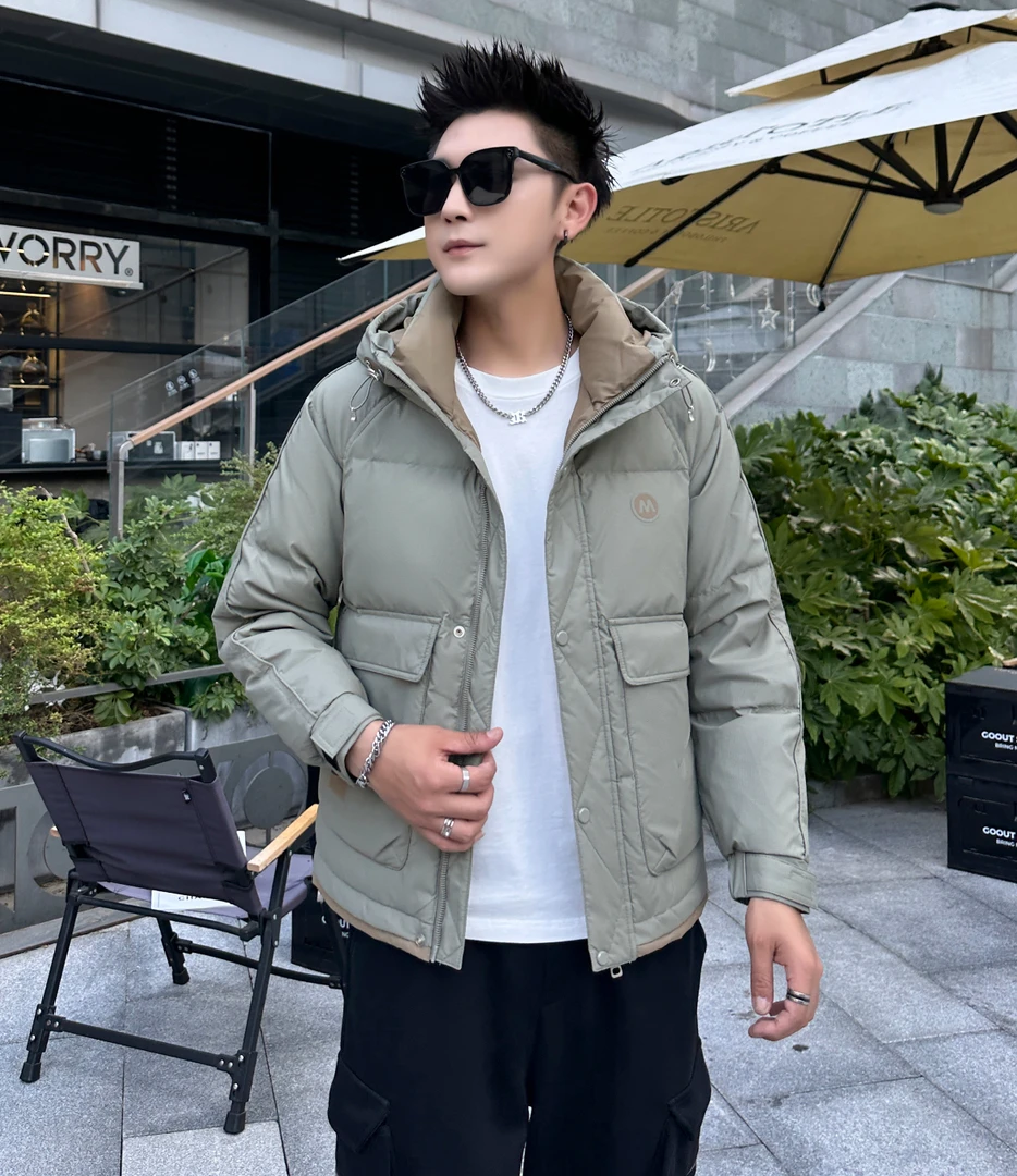 85511#冬季男士连帽短款加厚保暖外套