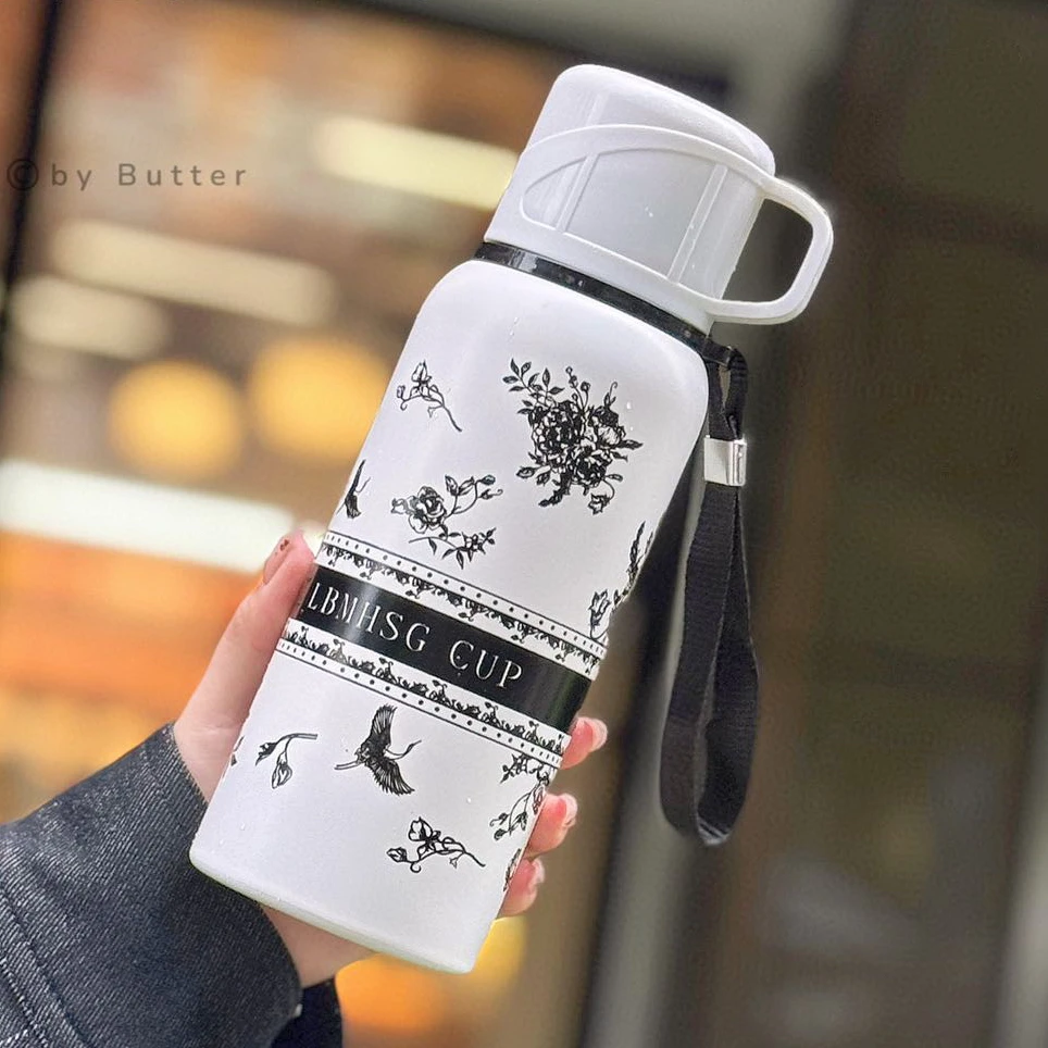 【一杯双盖】保温杯大容量高颜值杯子便捷不锈钢316不锈钢杯子网红