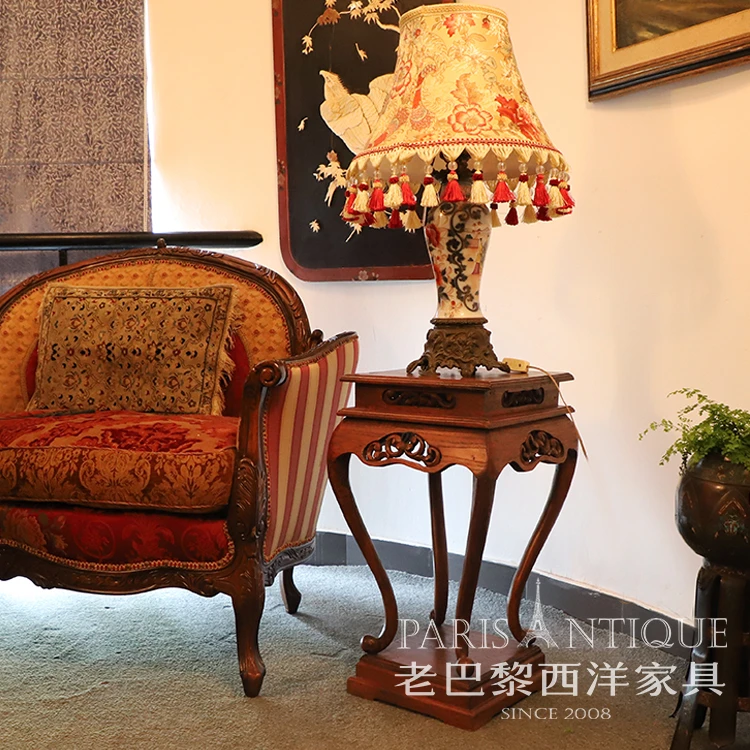 【特惠】老巴黎西洋古董家具 vintage 法国核桃木花架雕塑架