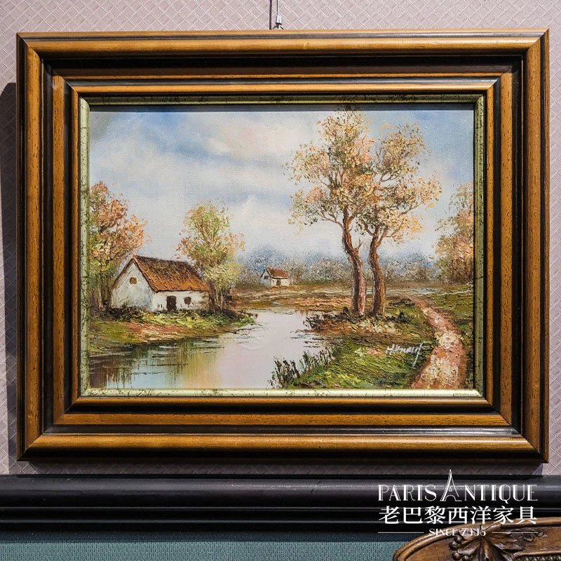 老巴黎｜西洋古董画 法国复古vintage签名风景油画