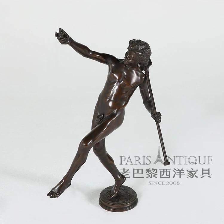 老巴黎 | 西洋古董雕像 法国中古vintage 铜雕塑收藏品 欧洲老货