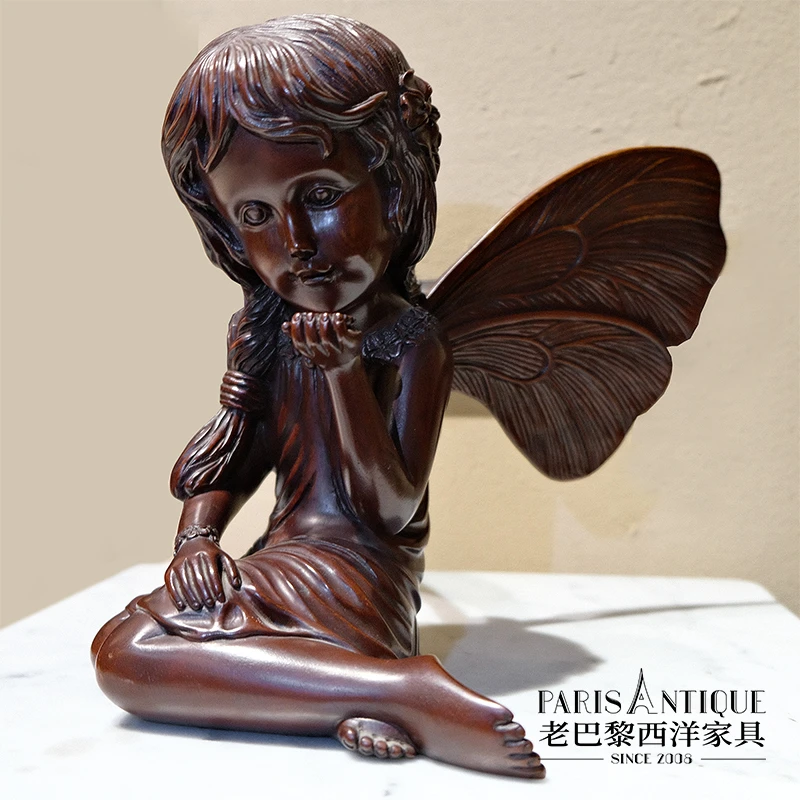 老咖西方｜古典家具 老咖森林仙子木雕摆件