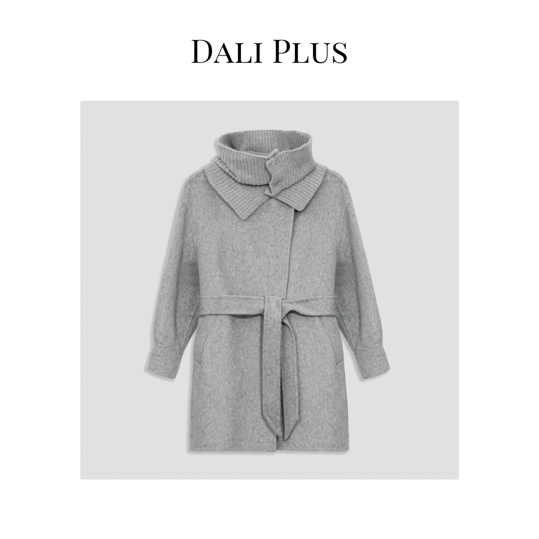 DALI PLUS【桑蚕丝+骆驼绒】双面呢大衣中长款 热力感55213