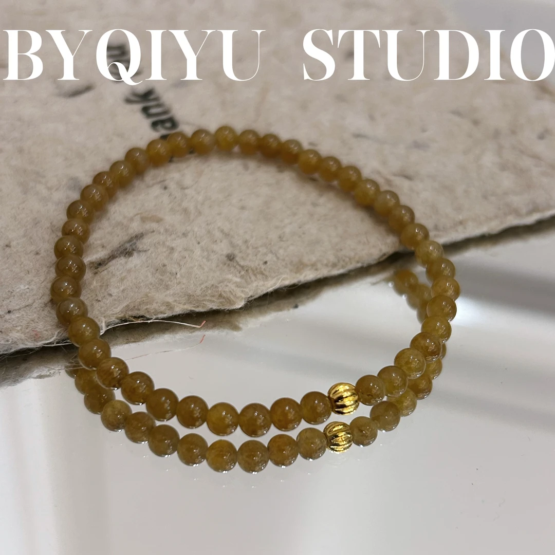 18k金糖料和田玉手串