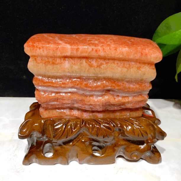 天然东坡红烧肉猪肉石新中式摆件，规格含座16-4.5-14厘米，3斤