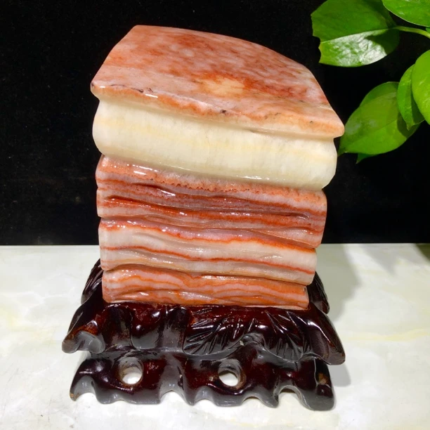 特价四方来财天然猪肉石纯手工摆件，规格含座11-12-19厘米，10.5斤