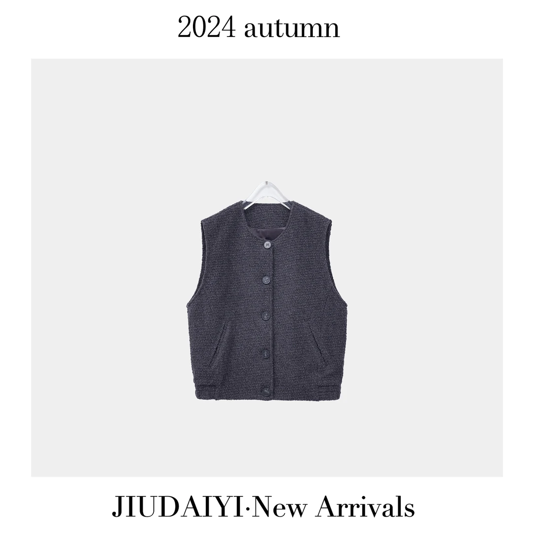 玖黛衣【羊毛马甲】秋冬新款气质休闲百搭复古羊毛马夹WTP33342