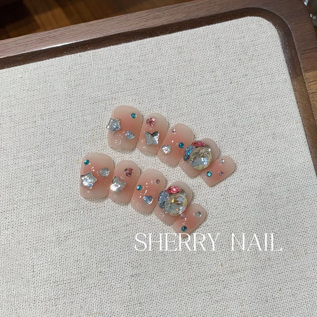 『糖心风暴』Sherry-Nail设计纯手工穿戴甲仿真/可拆卸反复用美甲