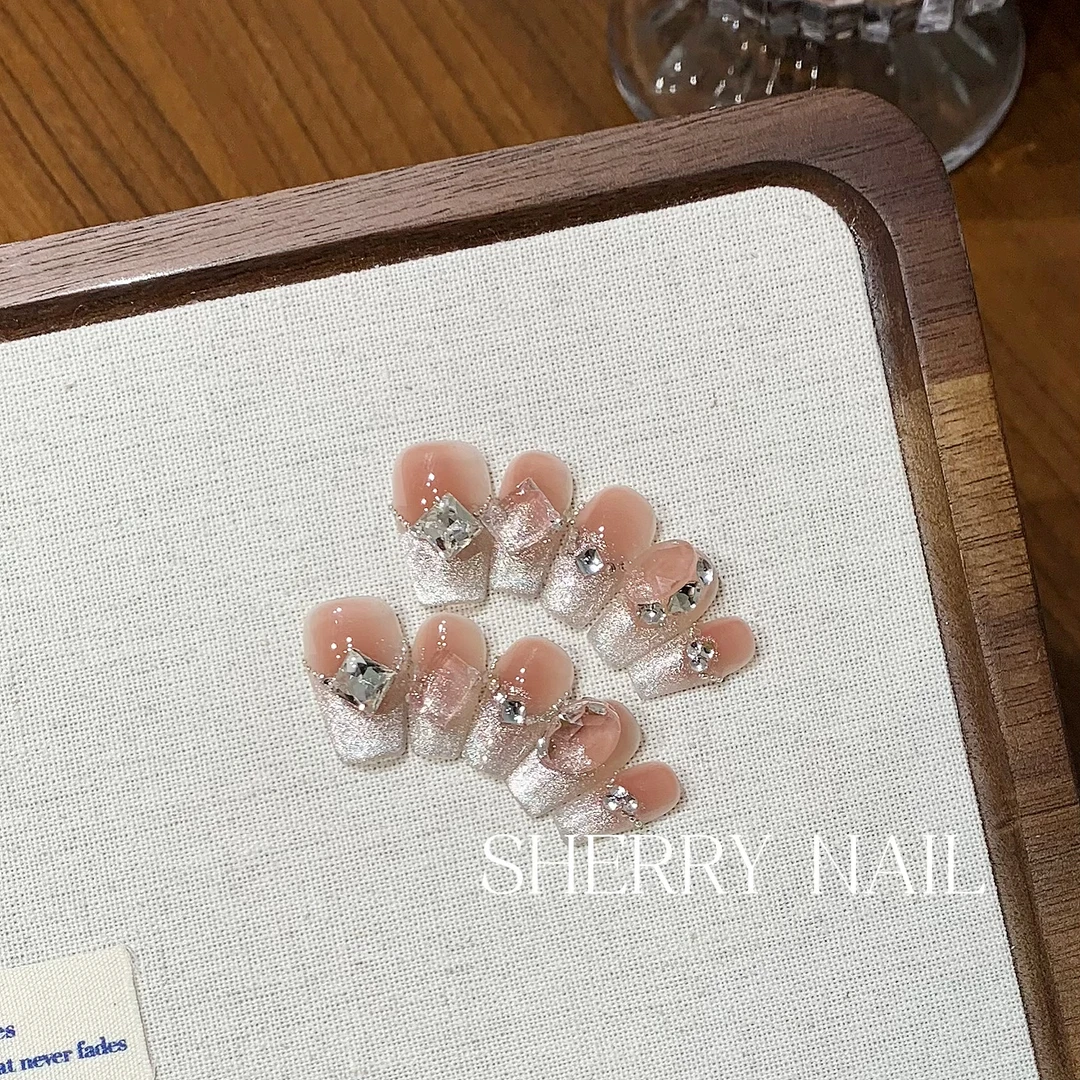 『莫妮卡』Sherry-Nail设计纯手工穿戴甲仿真/可拆卸反复用美甲