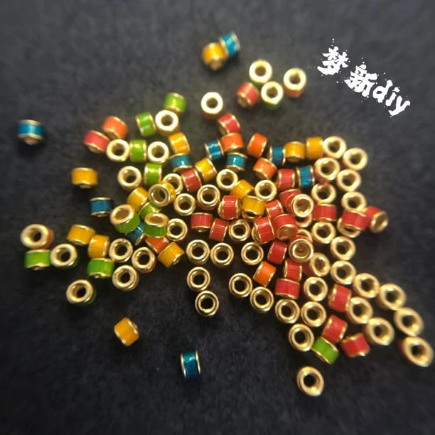 925银银制品 银镀金烧蓝小桶珠，3个，小，注意尺寸，请详读备注